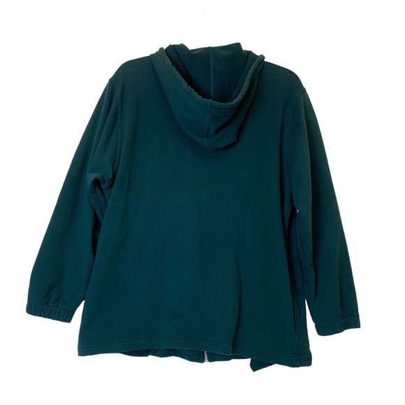 Hoodie Jacket Women's Large Green Sweatshirt Zip Up Pockets Longsleeve Lavon - Picture 2 of 5